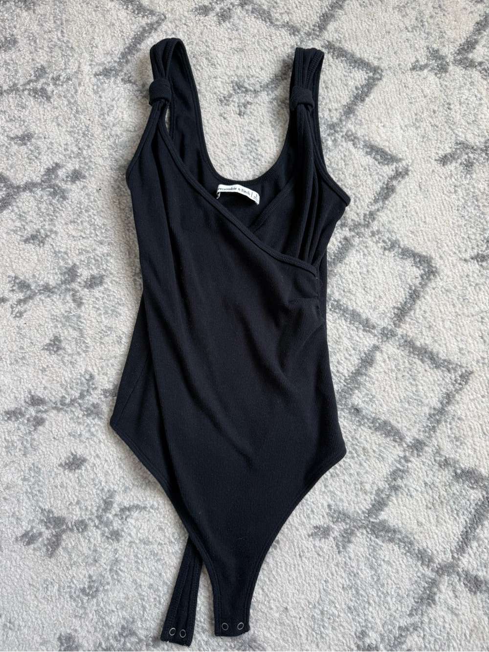 Abercrombie & Fitch Black Ribbed Tank Bodysuit